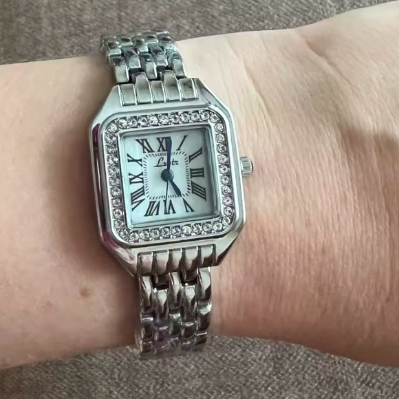 Panthere Classic Crystal Stainless Steel Watch with Diamond Accents - Picture 1 of 13